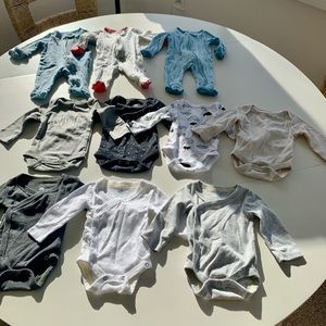 Infant boys sleepers and onesies